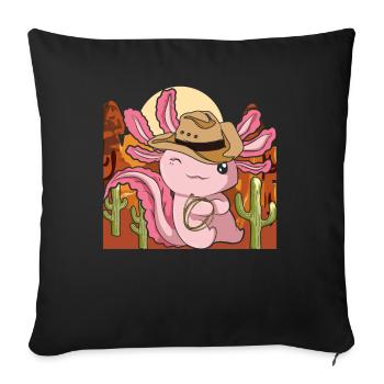 Animal Lover Cowboy Gift Axolotl - Sofa pillowcase 17,3'' x 17,3'' (45 x 45 cm) - black - Front
