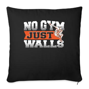 No Gym Just Walls Freerunning Parkour - Sofa pillowcase 17,3'' x 17,3'' (45 x 45 cm) - black - Front