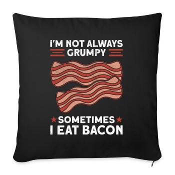 Drôle De Bacon Dire Du Bacon Croustillant De la malbouffe - Housse de coussin décorative 45 x 45 cm - noir - Devant