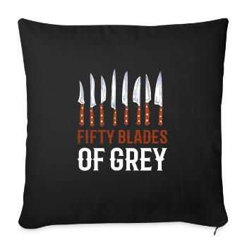 Fifty Blades Of Grey Knife Collector Knife - Sofakissenbezug 45 x 45 cm - Schwarz - Vorne