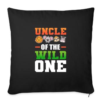 Uncle of the Wild One Nephew Niece - Sofa pillowcase 17,3'' x 17,3'' (45 x 45 cm) - black - Front