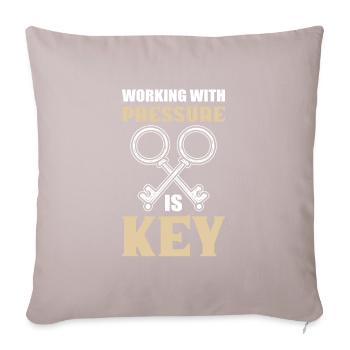 Travailler avec la pression est un serrurier à clé - Housse de coussin décorative 45 x 45 cm - taupe clair - Devant