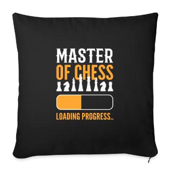 Master Of Chess Loading Progress Chess Board Game - Sofakissenbezug 45 x 45 cm - Schwarz - Vorne