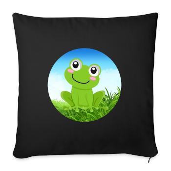 Grenouille - Housse de coussin décorative 45 x 45 cm - noir - Devant