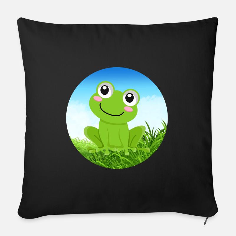 Grenouille - Housse de coussin décorative 45 x 45 cm - noir