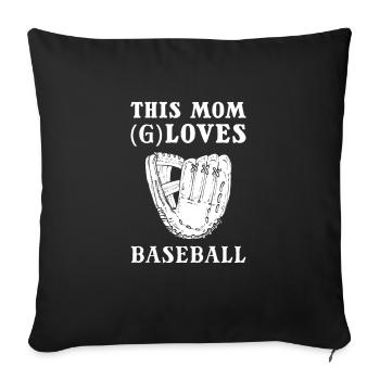 This Mom (G)Loves Baseball Softball - Sofa pillowcase 17,3'' x 17,3'' (45 x 45 cm) - black - Front