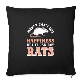 L’argent ne peut pas acheter le bonheur, mais il peut acheter des conseils sur les rats - Housse de coussin décorative 45 x 45 cm - noir - Devant