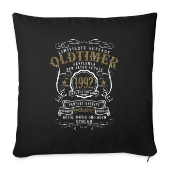 30 Birthday Oldtimer Gentleman Vintage 1992 - Housse de coussin décorative 45 x 45 cm - noir - Devant