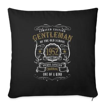 70ème Anniversaire Vintage 1952 Gentleman - Housse de coussin décorative 45 x 45 cm - noir - Devant