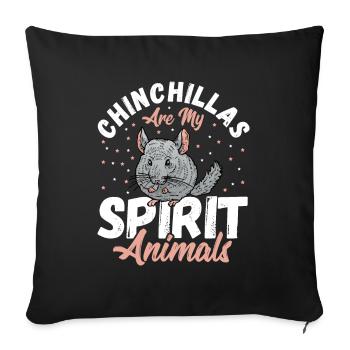Les chinchillas sont mes animaux spirituels Chinchilla - Housse de coussin décorative 45 x 45 cm - noir - Devant