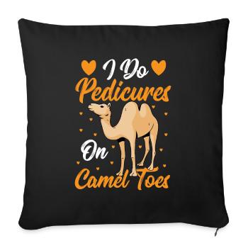 I Do Pedicures On Camel Toes Camels Pedicure Nail - Sofa pillowcase 17,3'' x 17,3'' (45 x 45 cm) - black - Front