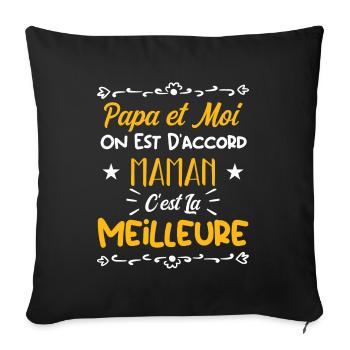 Ma maman est la meilleure - cadeau pour maman - Housse de coussin décorative 45 x 45 cm - noir - Devant
