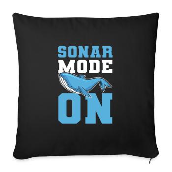 Mode sonar sur les sciences marines Biologiste marin - Housse de coussin décorative 45 x 45 cm - noir - Devant