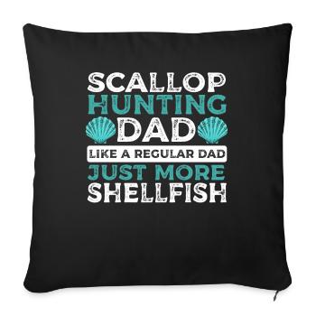 Papa chasseur de pétoncles comme un papa ordinaire juste plus - Housse de coussin décorative 45 x 45 cm - noir - Devant