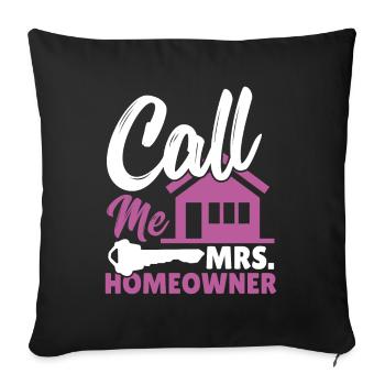 Call Me Mrs. Homeowner Housewarming Party - Sofakissenbezug 45 x 45 cm - Schwarz - Vorne