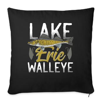 Lake Erie Walleye Fishing Fish Hunting - Sofa pillowcase 17,3'' x 17,3'' (45 x 45 cm) - black - Front