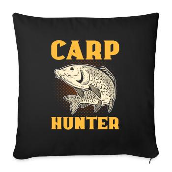Carp Hunter Carp Fishing Fish Hunting - Sofa pillowcase 17,3'' x 17,3'' (45 x 45 cm) - black - Front