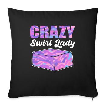 Crazy Swirl Lady Soap Making Soap Cooking - Sofa pillowcase 17,3'' x 17,3'' (45 x 45 cm) - black - Front