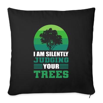 Arboriculteur bûcheron forestier forestier tronçonneuse Nat - Housse de coussin décorative 45 x 45 cm - noir - Devant
