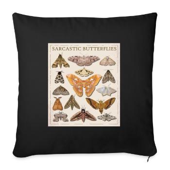 Catalogue The Sarcastic Butterfly Moth - Sofa pillowcase 17,3'' x 17,3'' (45 x 45 cm) - black - Front