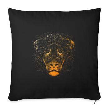 Lion Face Painting Artwork - Sofa pillowcase 17,3'' x 17,3'' (45 x 45 cm) - black - Front