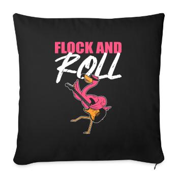 Flock n Roll Flamingo Rock and Roll - Sofakissenbezug 45 x 45 cm - Schwarz - Vorne