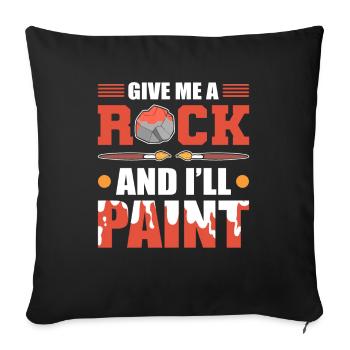 Donnez-moi une pierre et je peindrai de la peinture rupestre - Housse de coussin décorative 45 x 45 cm - noir - Devant