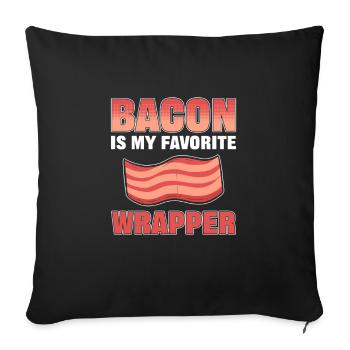 Truie de bacon Jambon Grill Barbecue Smoked Spe - Housse de coussin décorative 45 x 45 cm - noir - Devant