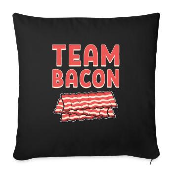 Team Bacon Ham Meat Breakfast Bacon and Egg - Sofa pillowcase 17,3'' x 17,3'' (45 x 45 cm) - black - Front