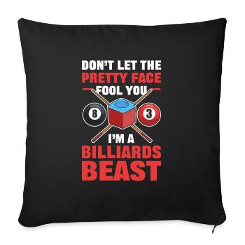 Billard Spieler Billardkugel Acht Billardclub Bill - Sofakissenbezug 45 x 45 cm - Schwarz - Vorne