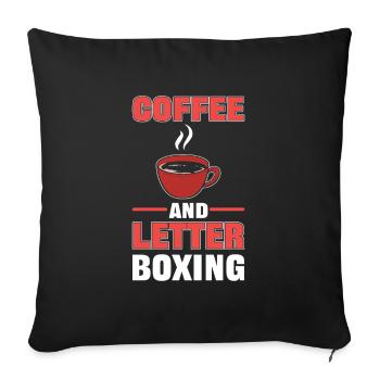Coffee and Letterboxing Lettering - Sofa pillowcase 17,3'' x 17,3'' (45 x 45 cm) - black - Front