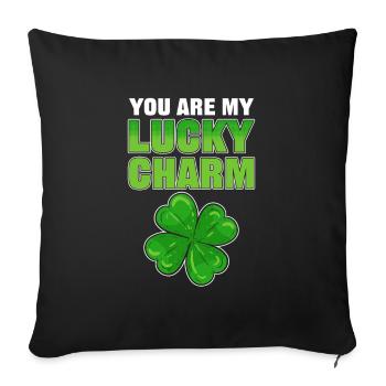 You Are My Lucky Charm St. Patrick's Day Shamrock - Sofa pillowcase 17,3'' x 17,3'' (45 x 45 cm) - black - Front