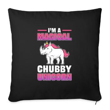 I'm A Magical Chubby Unicorn Rhino Rhinoceros - Sofa pillowcase 17,3'' x 17,3'' (45 x 45 cm) - black - Front