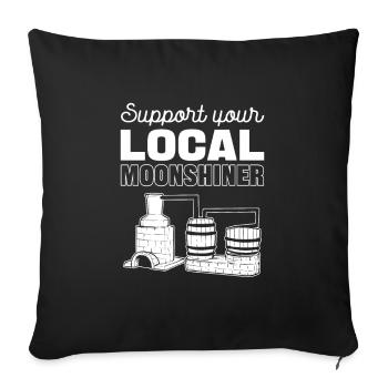 Soutenez votre Moonshiner local Moonshining - Housse de coussin décorative 45 x 45 cm - noir - Devant