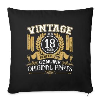 Vintage 18 Jahre alt - Geburtstagsgeschenk 18 Jahre alt - Sofakissenbezug 45 x 45 cm - Schwarz - Vorne
