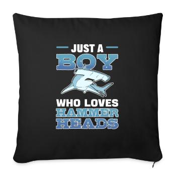 Just a Boy Who Loves Hammerheads Hammerhead Shark - Sofa pillowcase 17,3'' x 17,3'' (45 x 45 cm) - black - Front