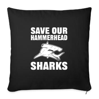 Sauvons nos requins-marteaux - Housse de coussin décorative 45 x 45 cm - noir - Devant