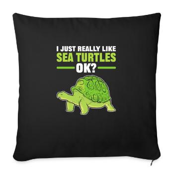 J’aime vraiment les tortues de mer, OK? Tortue - Housse de coussin décorative 45 x 45 cm - noir - Devant