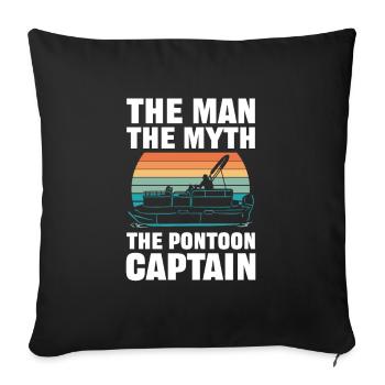The Man the Myth the Pontoon Captain Pontooning - Sofa pillowcase 17,3'' x 17,3'' (45 x 45 cm) - black - Front