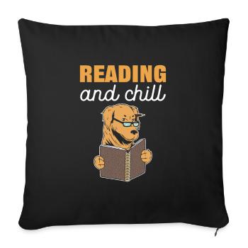Lecture et détente Bibliothécaire bibliothécaire Bibliothécaire Lecteur de livres - Housse de coussin décorative 45 x 45 cm - noir - Devant
