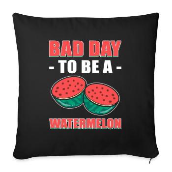 Pastèque Fruit Été Pastèque Tranche Verte - Housse de coussin décorative 45 x 45 cm - noir - Devant