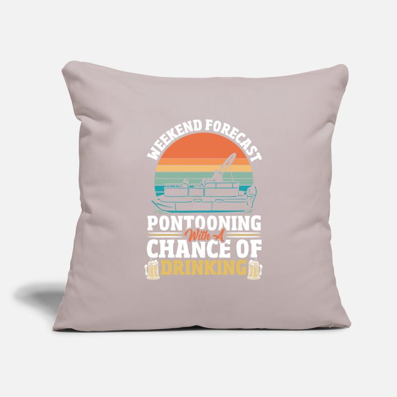 Weekend Forecast Pontooning Boat Pontoon Boating Sofa pillowcase 17,3'' x 17,3'' (45 x 45 cm)