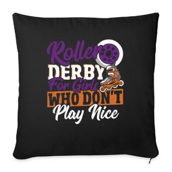 Roller Skating Roller Derby Roller Skating Roller Roller - Housse de coussin décorative 45 x 45 cm - noir - Devant