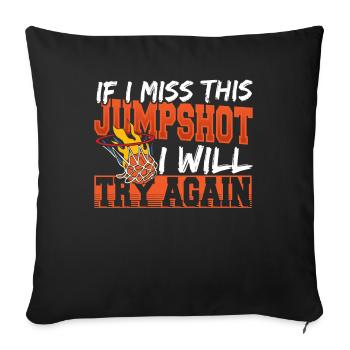 Basket-ball Basketteur Joueur de basket-ball Slamdun - Housse de coussin décorative 45 x 45 cm - noir - Devant