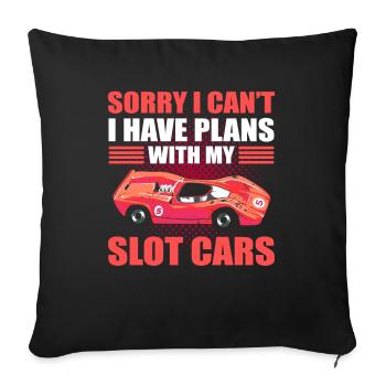 Slotcar Rennen Slotcar Racing RC Racing - Housse de coussin décorative 45 x 45 cm - noir - Devant