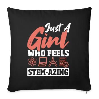 Steminist Science Technologie Droits des femmes - Housse de coussin décorative 45 x 45 cm - noir - Devant