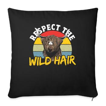 Highland cattle cattle cattle farmer - Housse de coussin décorative 45 x 45 cm - noir - Devant