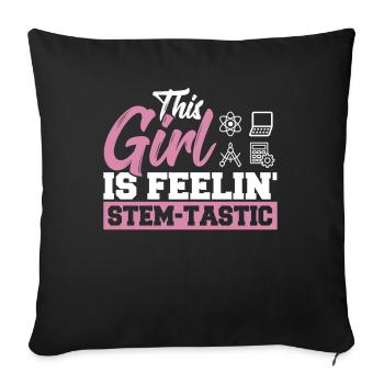 Steminist Science Technologie Mathématiques - Housse de coussin décorative 45 x 45 cm - noir - Devant
