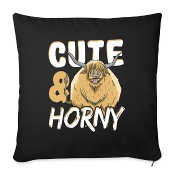 Highland cattle Highland Cattle Farmer - Housse de coussin décorative 45 x 45 cm - noir - Devant