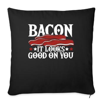 Petit-déjeuner Speck Schinekn Sau - Housse de coussin décorative 45 x 45 cm - noir - Devant